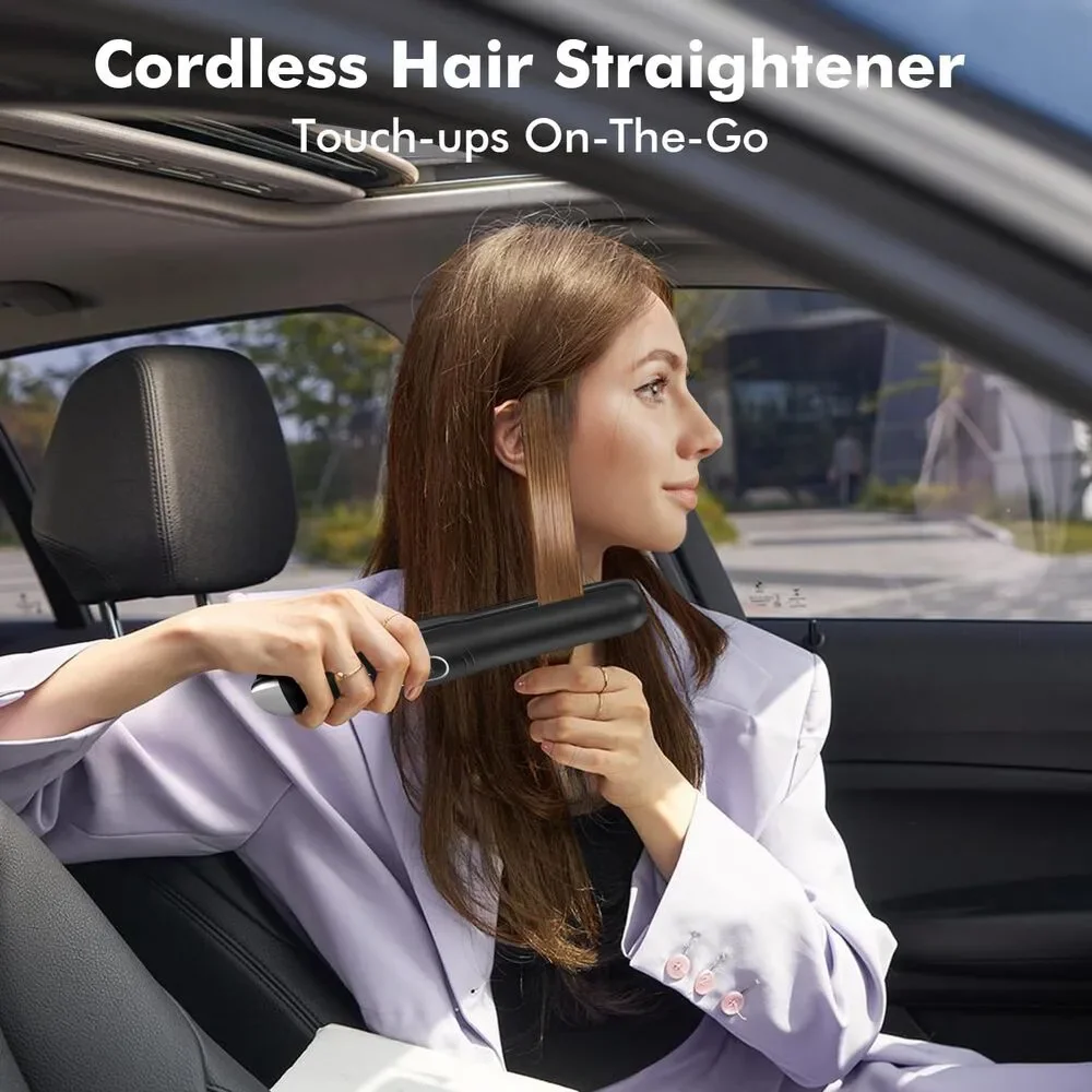 SUNMAY Cordless Hair Straightener – Portable 2-in-1 Flat Iron & Curler